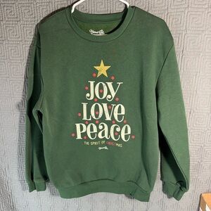 Blessed Girl Pullover Sweatshirt Women’s Size Medium Green Joy Love Peace